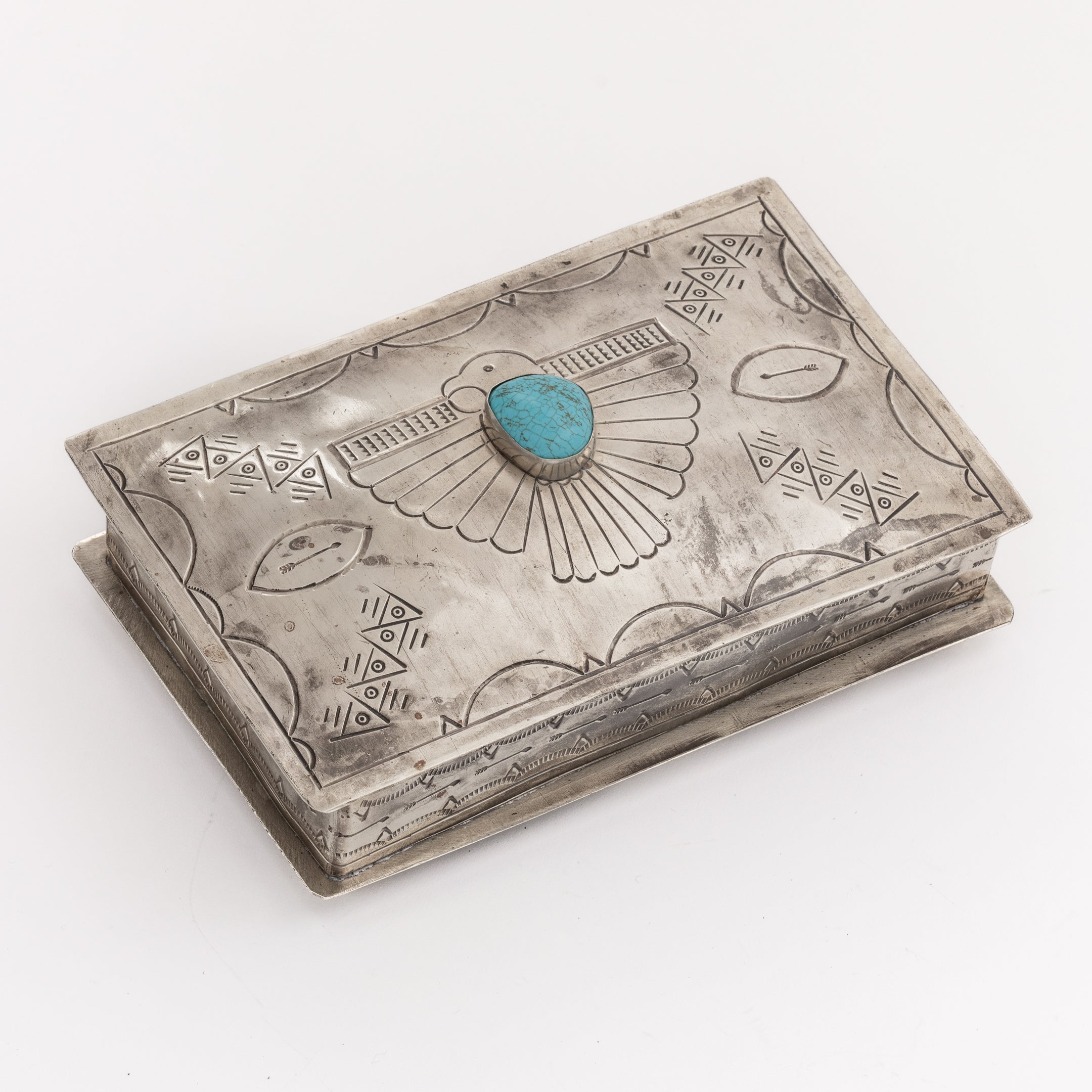 STAMPED THUNDERBIRD BOX W- TURQ WJA-002-T
