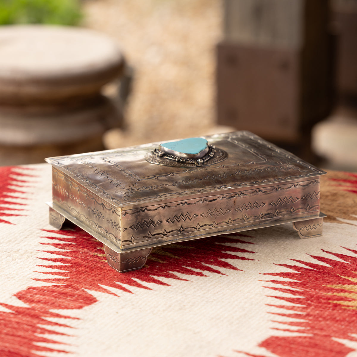 STAMPED BIBLE BOX W- TURQ WJA-005-3-T