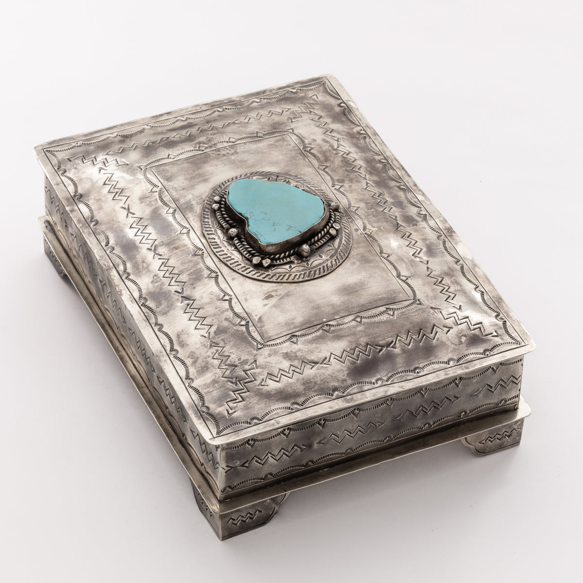 STAMPED BIBLE BOX W- TURQ WJA-005-3-T