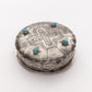 STAMPED ROUND BOX W- TURQ WJA-007-T