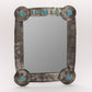 LARGE STAMPED VANITY MIRROR W- TURQ WJA-009-T