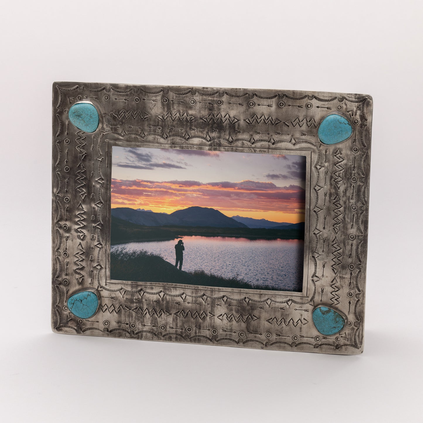 5x7 STAMPED FRAME W- TURQ WJA-012-T