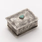 SMALL STAMPED BOX W- TURQ WJA-015-1-T