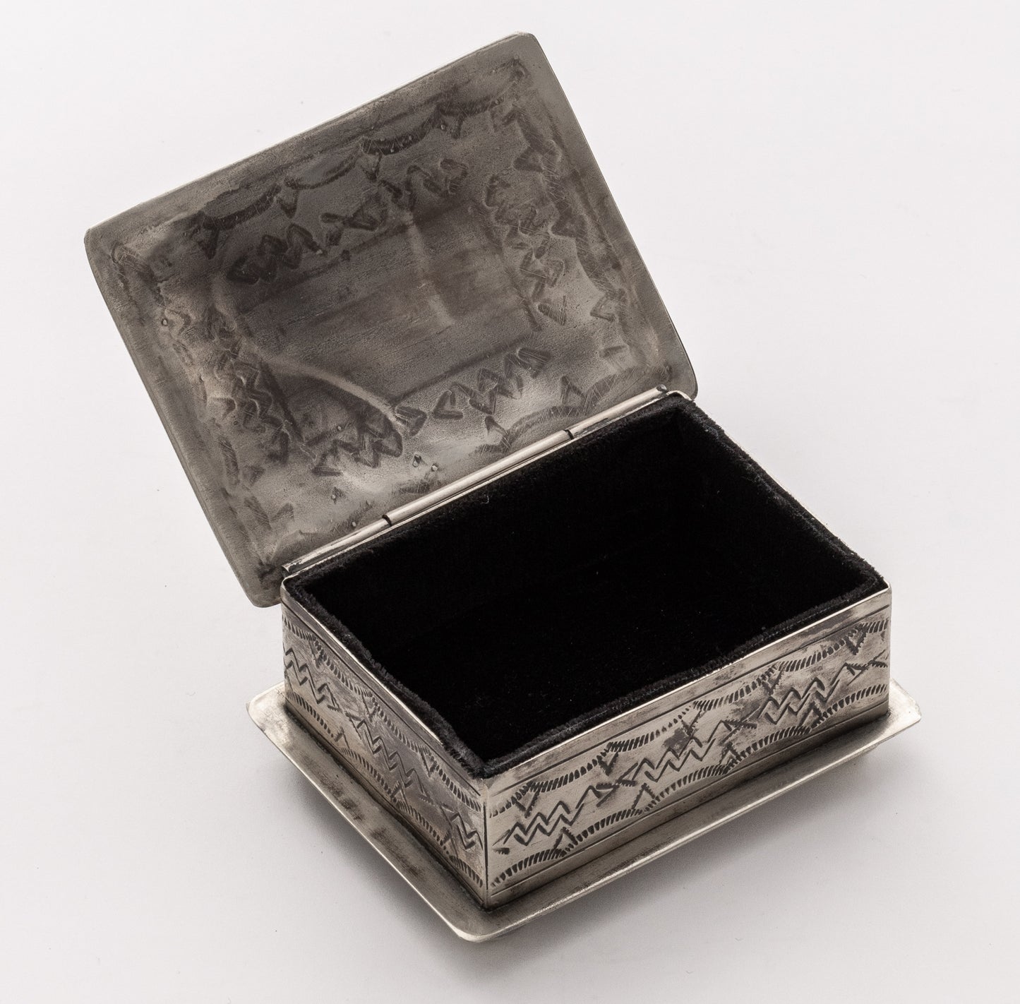 SMALL STAMPED BOX W- TURQ WJA-015-1-T