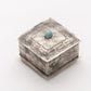 SQUARE STAMPED BOX W- TURQ WJA-016-1-T