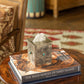 STAMPED TISSUE BOX COVER W- TURQ WJA-017-T