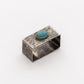 STAMPED NAPKIN RING W- TURQ WJA-027-2