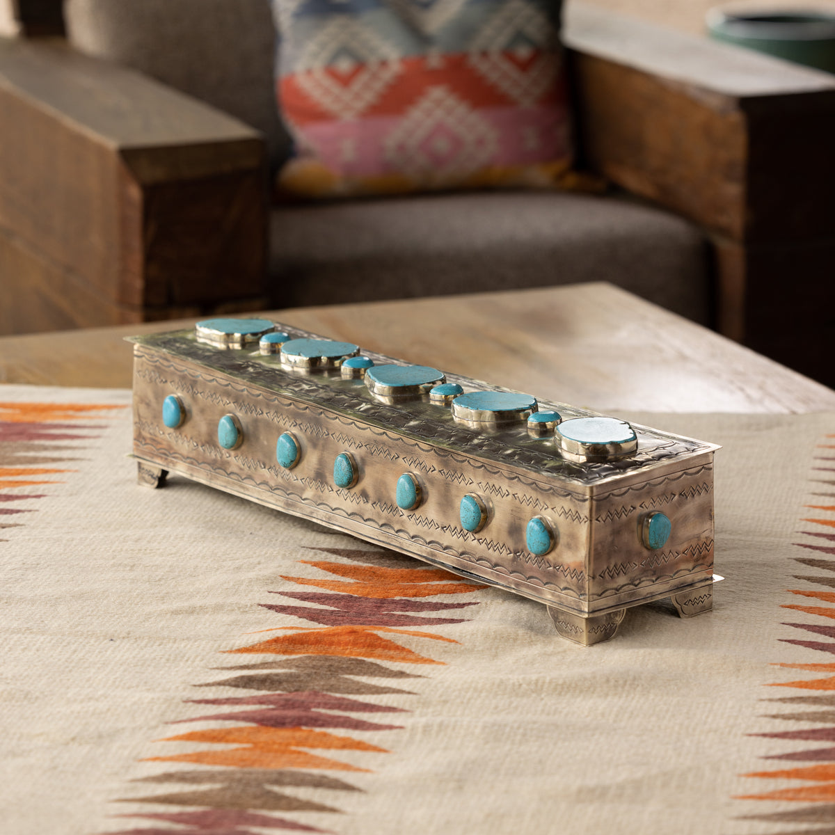 LARGE MANTLE BOX W- TURQ WJA-032