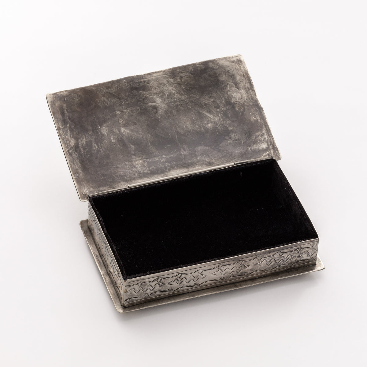 STAMPED RECTANGULAR BOX W- TURQ WJA-083-1-T