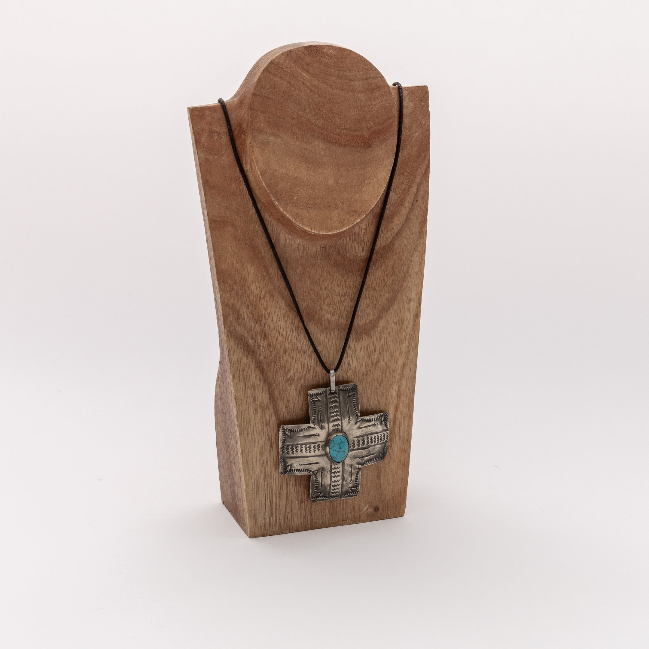 WJA-085-60-5-T NEW MEXICAN CROSS PENDANT-NECKLACE