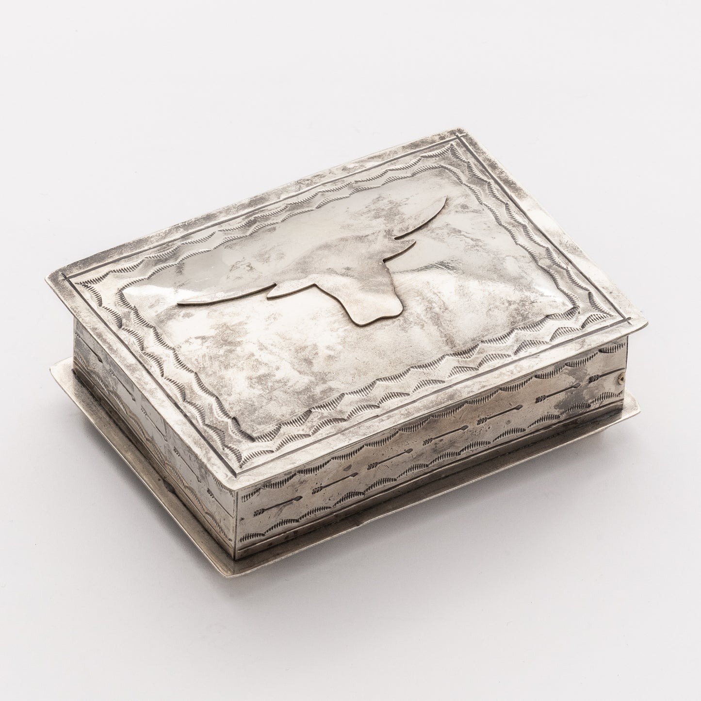 STAMPED LONGHORN ICON BOX WJA-088-6