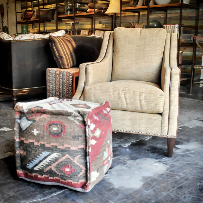 KILIM FOOTSTOOL